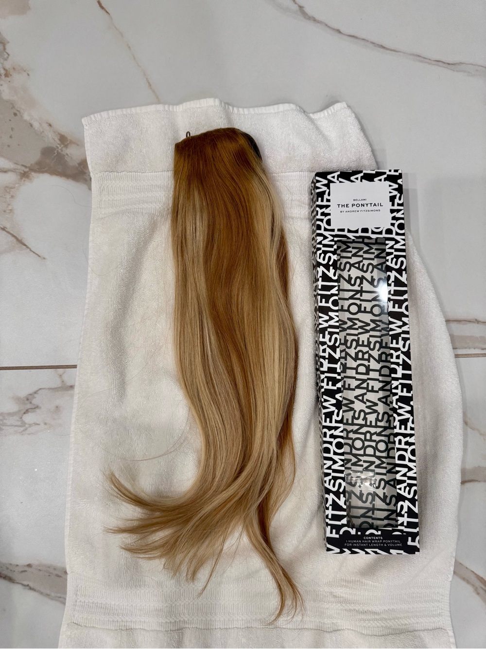 THE PONYTAIL BELLAMI X ANDREW FITZSIMONS 20” Vanilla Latte Highlight. NWT - Picture 3 of 6
